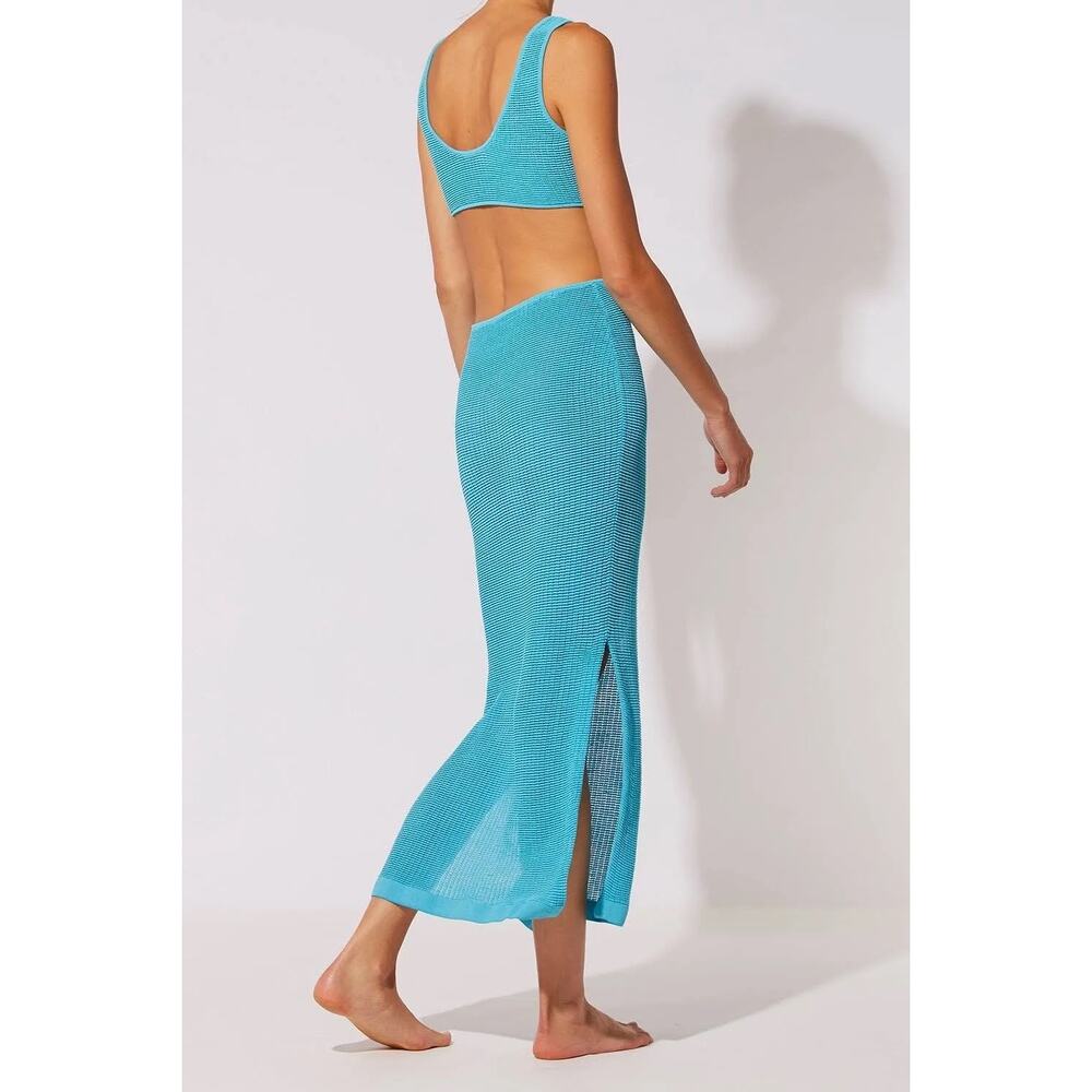 Solid & Striped The Bailey Dress Cerulean Blue mesh swim cover up size XL - Picture 4 of 11